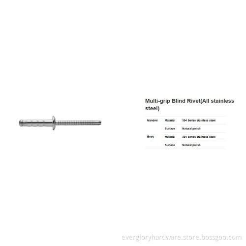 Multi-grip Blind Rivet(All stainless steel)